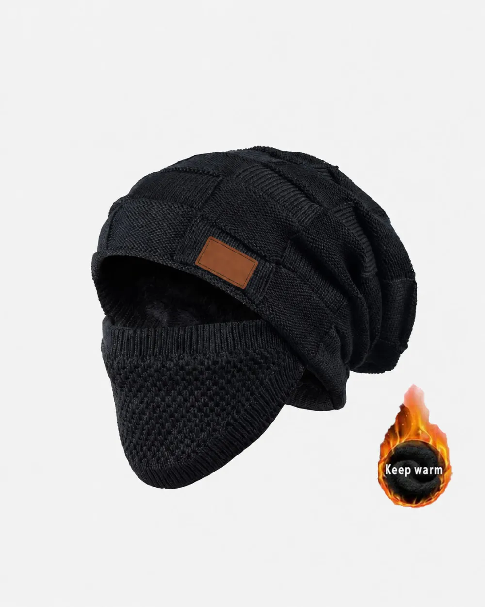 Fgorre Warm Knitted Hat & Face Cover – Lightweight Winter Comfort