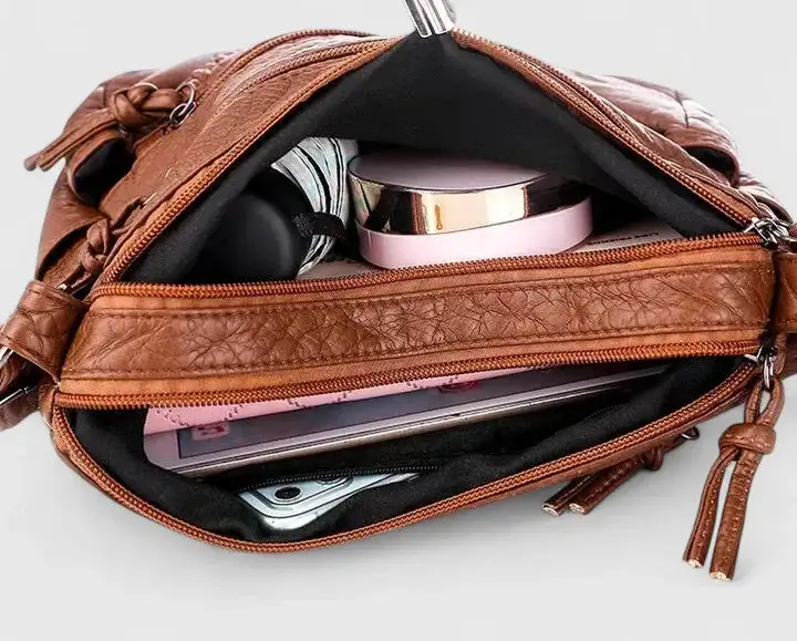 Textured Structured Leather Handbag