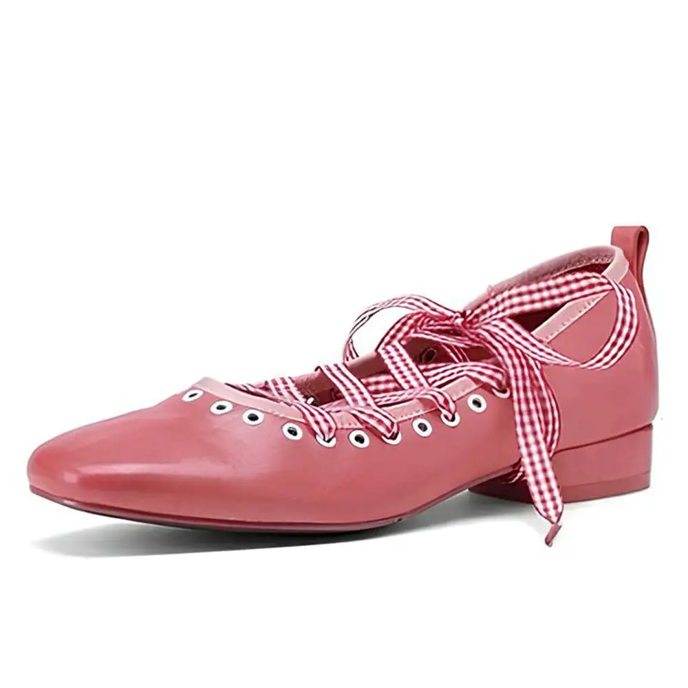 Picnic Gingham Ballet Lace Flats
