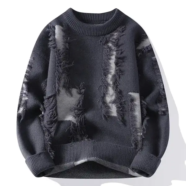 Fringe Detail Crewneck Sweater