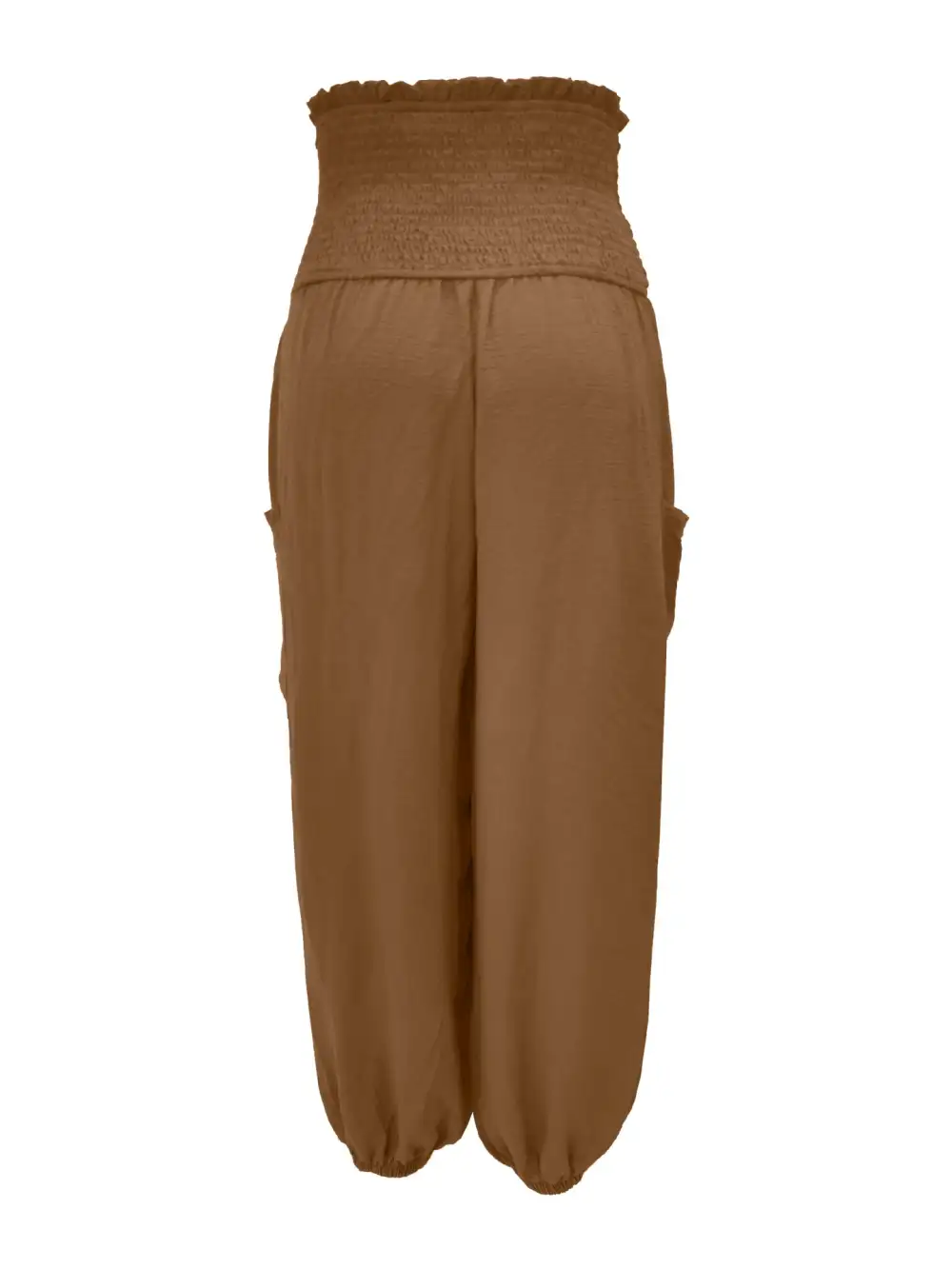 Full Size Smocked Waist Harem Pants with Pockets