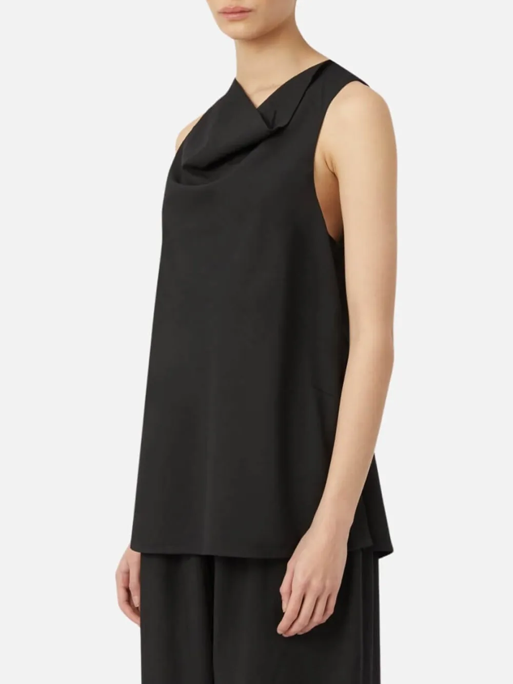 Plain Cowl Neck Tank Top