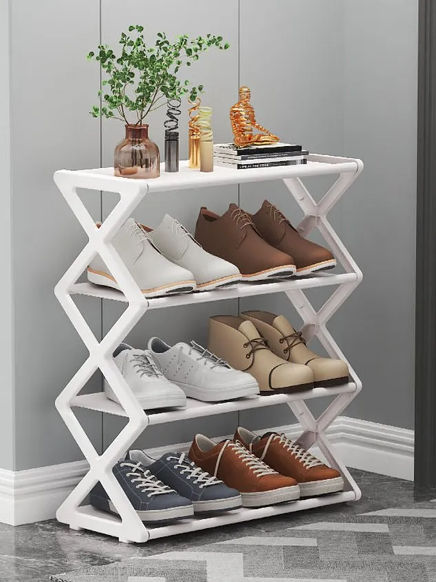 X-Shaped Fabric Dustproof Shoe Rack