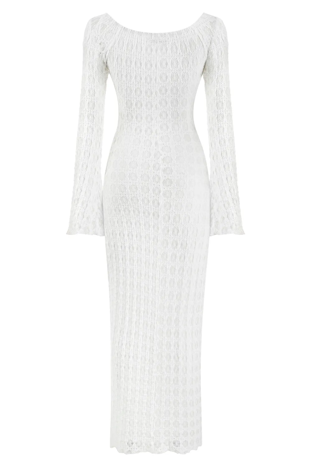Long Sleeve Maxi Dress-White
