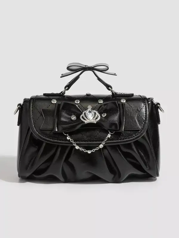 Ruched Bow Crossbody Bag