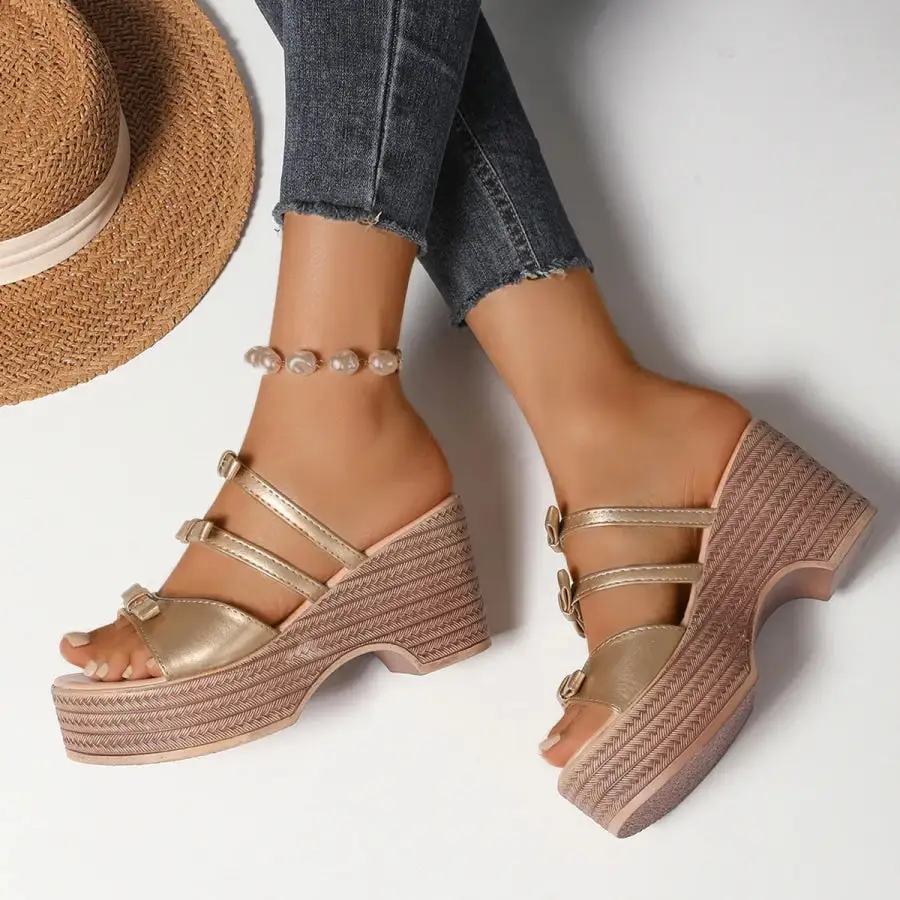 Classic Strappy Platform Wedge Sandals