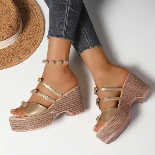 Classic Strappy Platform Wedge Sandals