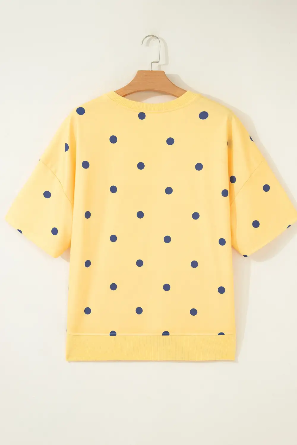Polka Dot Print Crossed Seam Detail Oversize Tee
