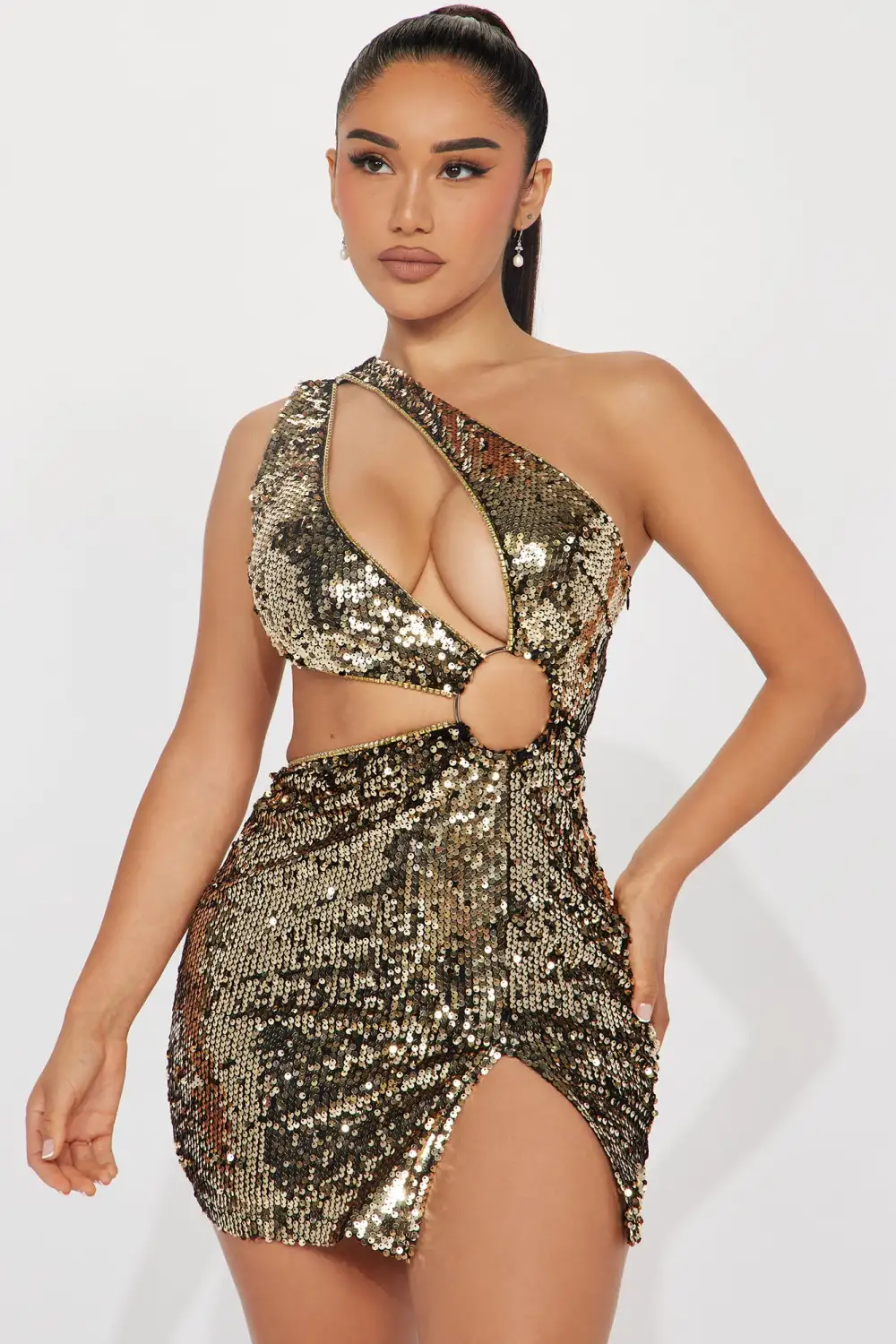 Tabitha Sequin Mini Dress - Gold