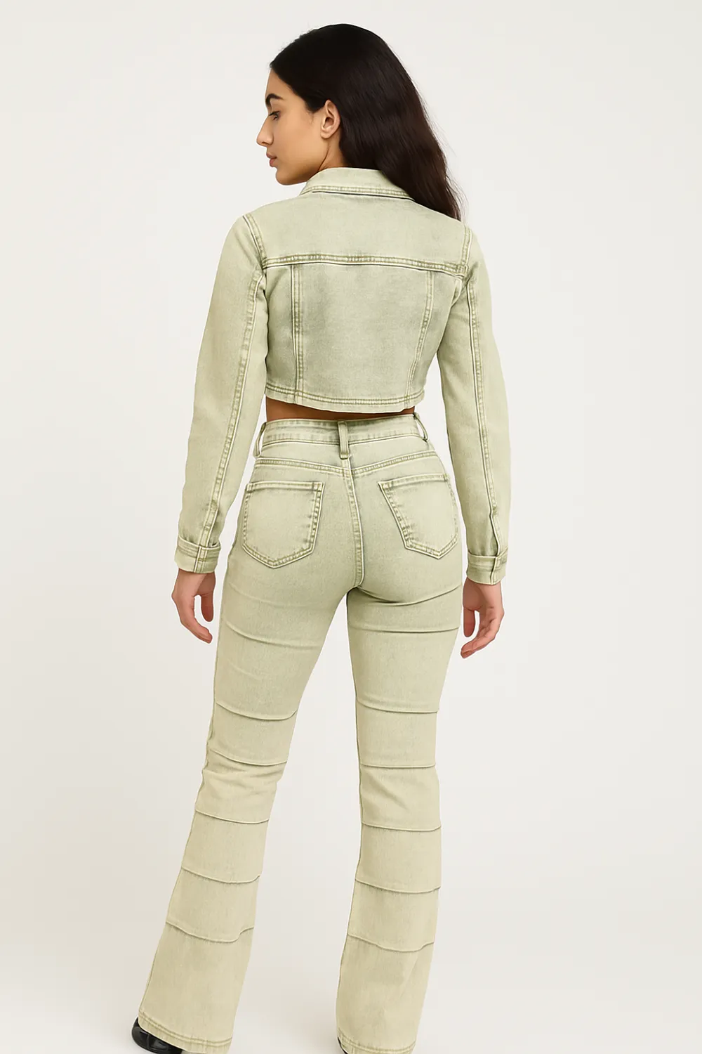 Everyday Stacked Jean Women's Pants Set