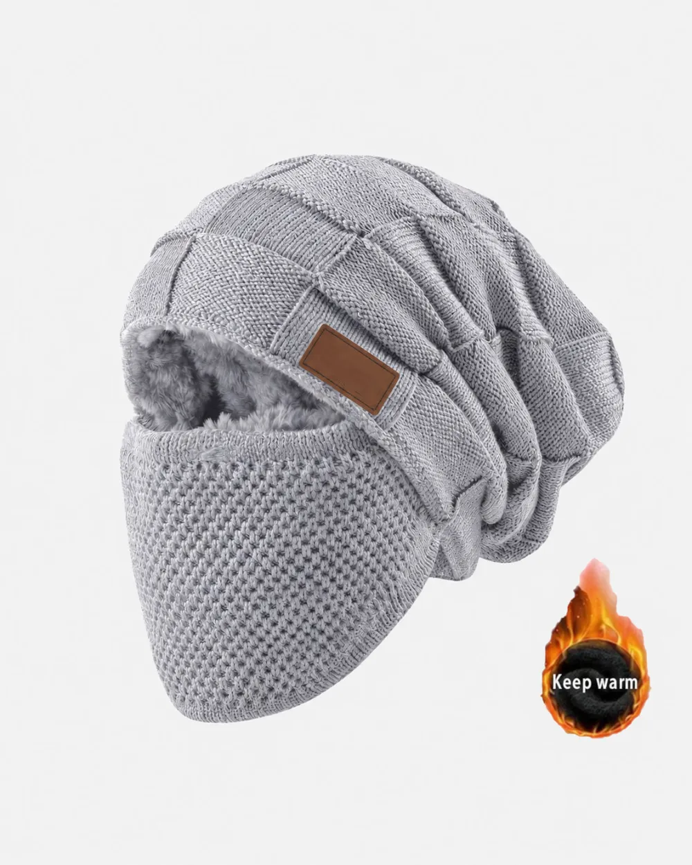 Fgorre Warm Knitted Hat & Face Cover – Lightweight Winter Comfort