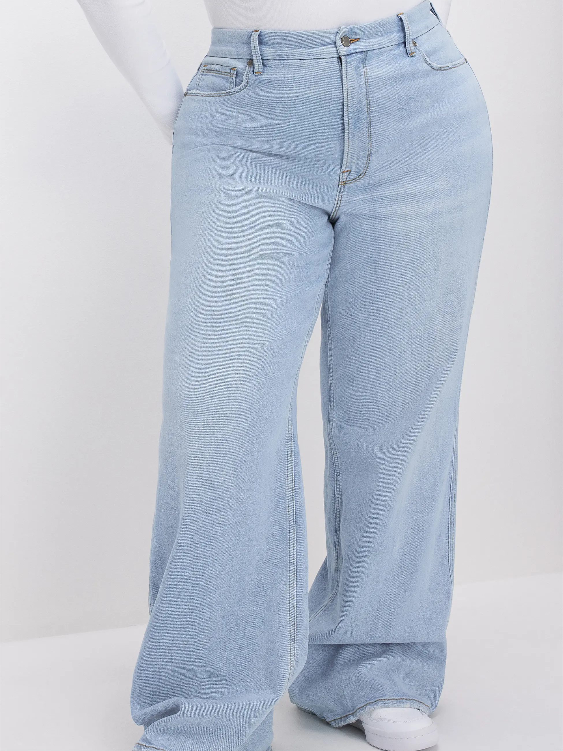 High Rise Patchwork Straight Leg Jeans