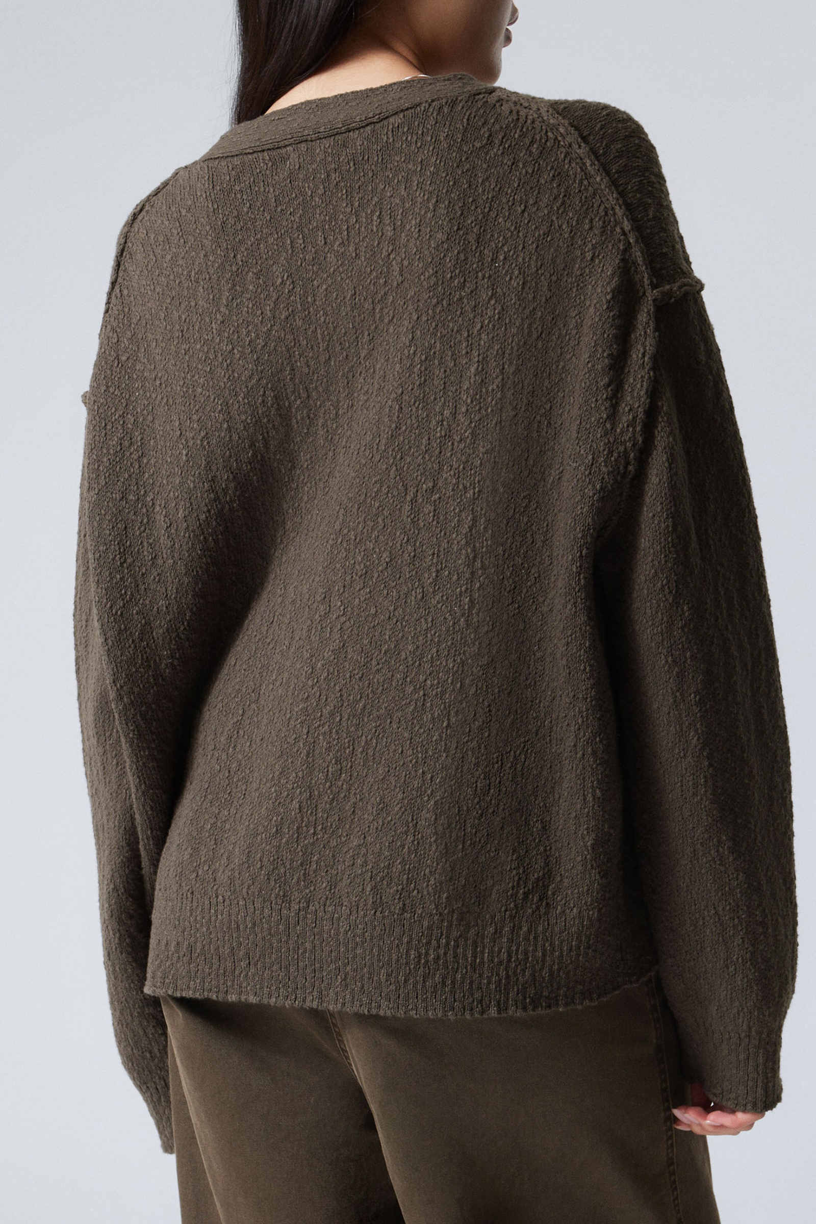 V-Neck Drop Shoulder Cardigan