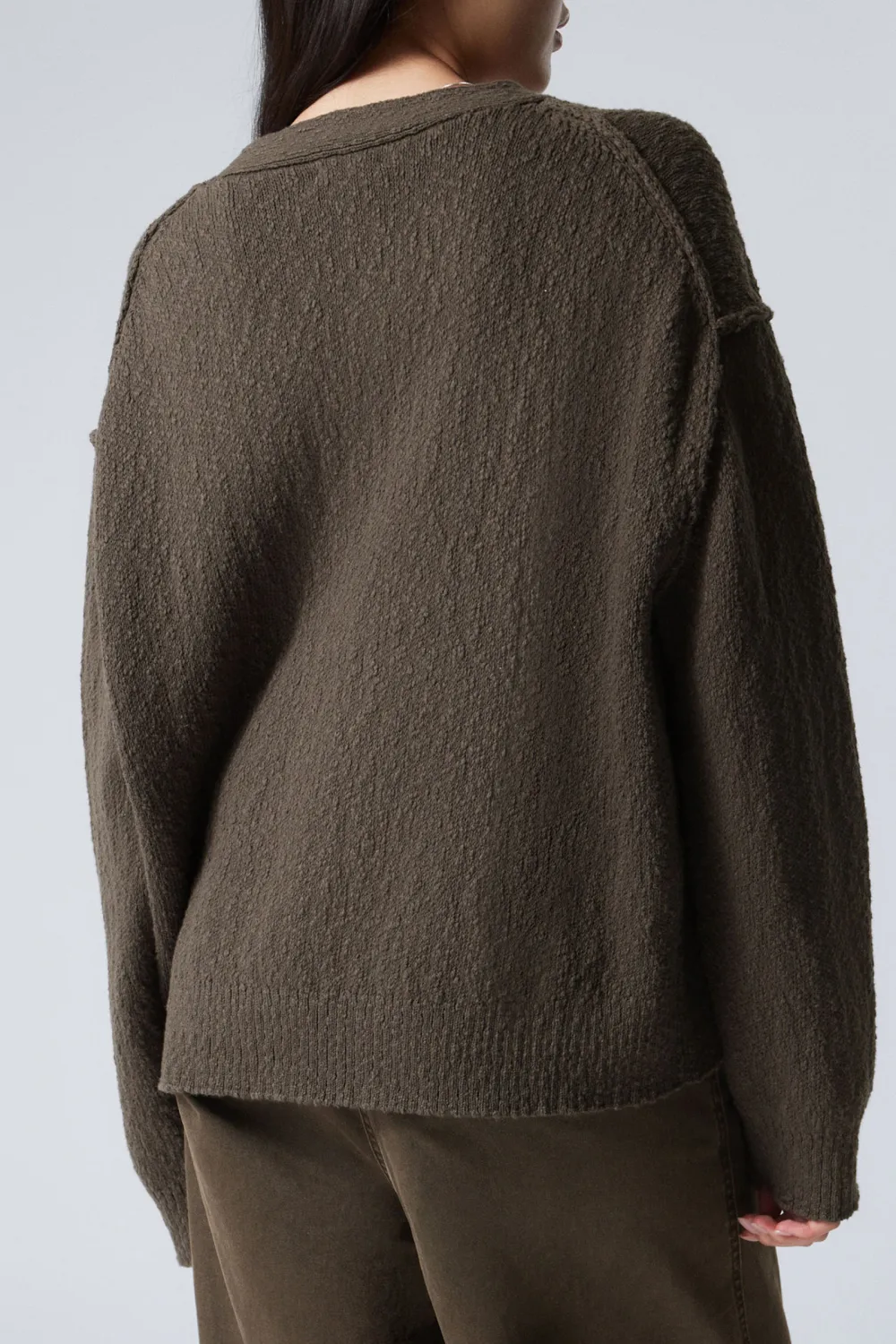 V-Neck Drop Shoulder Cardigan