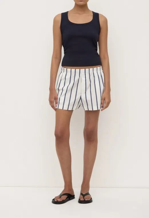 True Navy Ribbed Scoop-Neck Tank