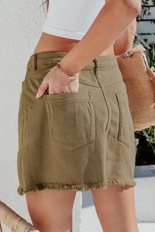Mini High Waist Denim Skirt