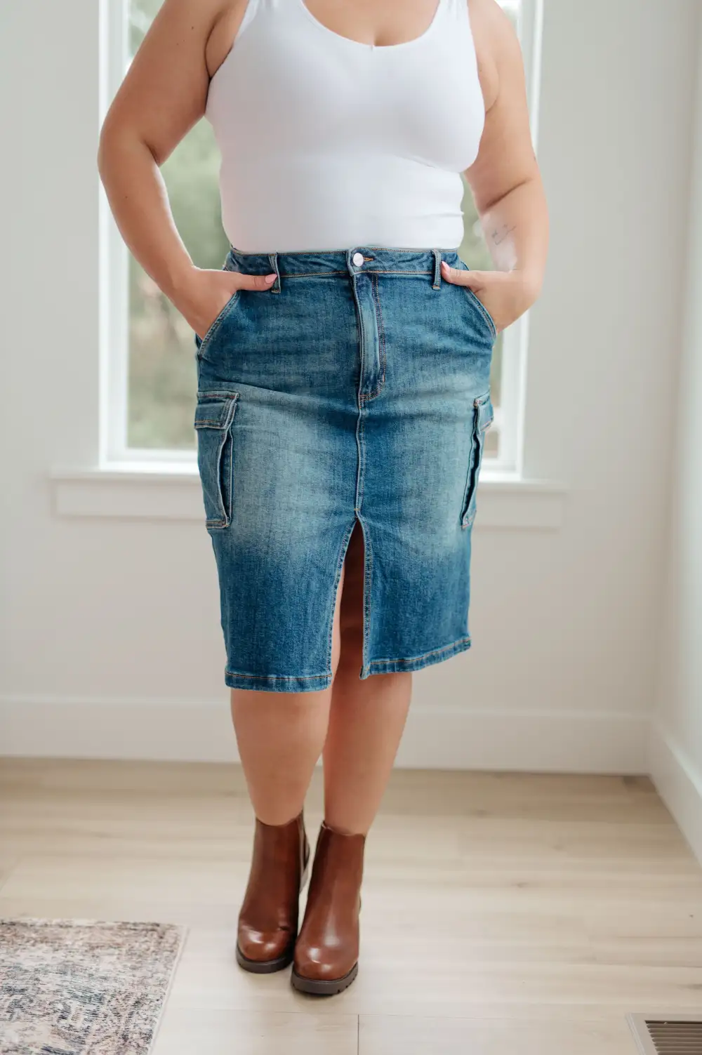 Cargo Denim Skirt