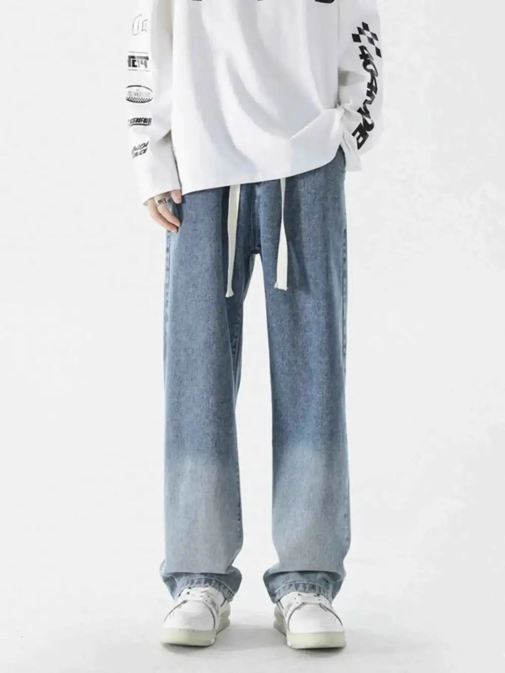 Wide Leg Washed Jeans
