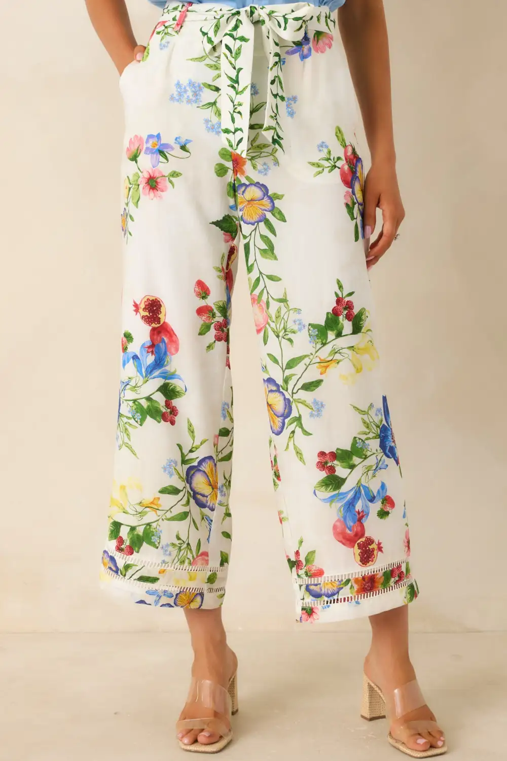Multicolor Floral Wide Leg Pants