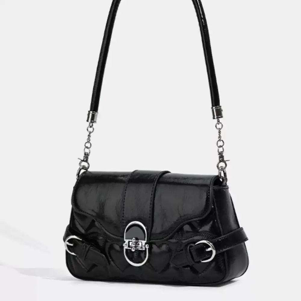 Quilted Buckle Crossbody Bag