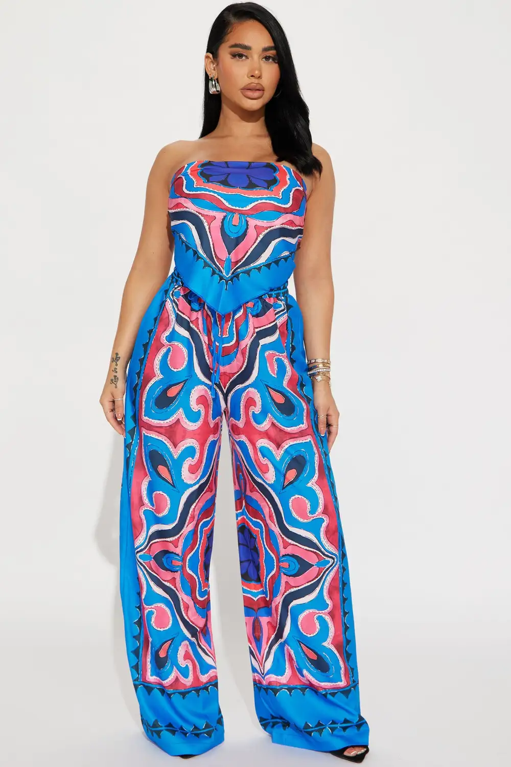Rosario Pant Set - Blue/combo