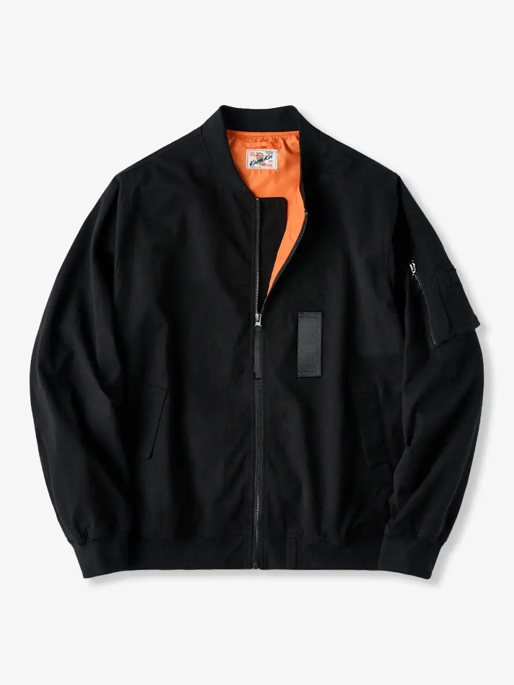 Men'S Zip Front Pocketed Bomber Jacket