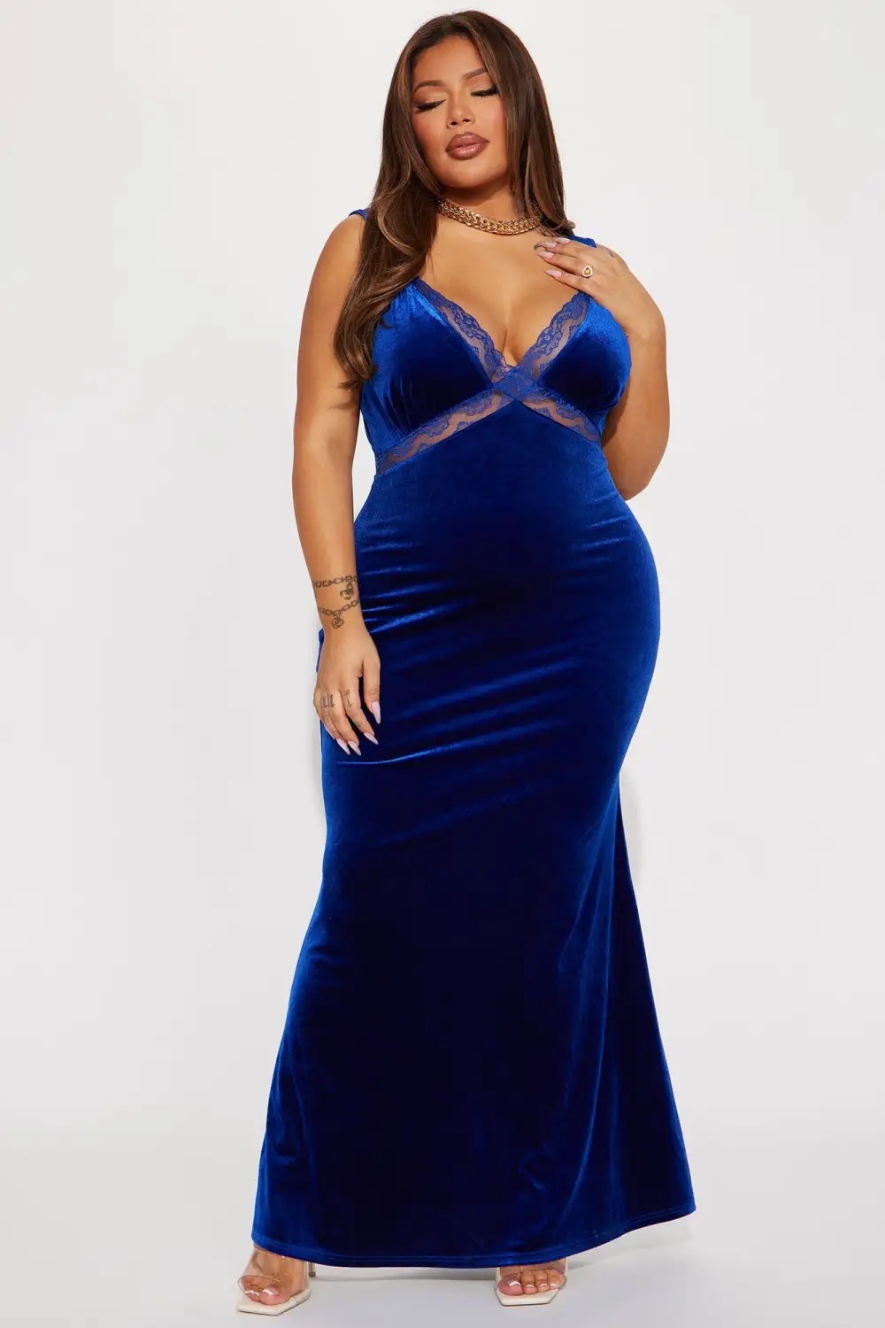 Bella Velvet Maxi Dress - Royal