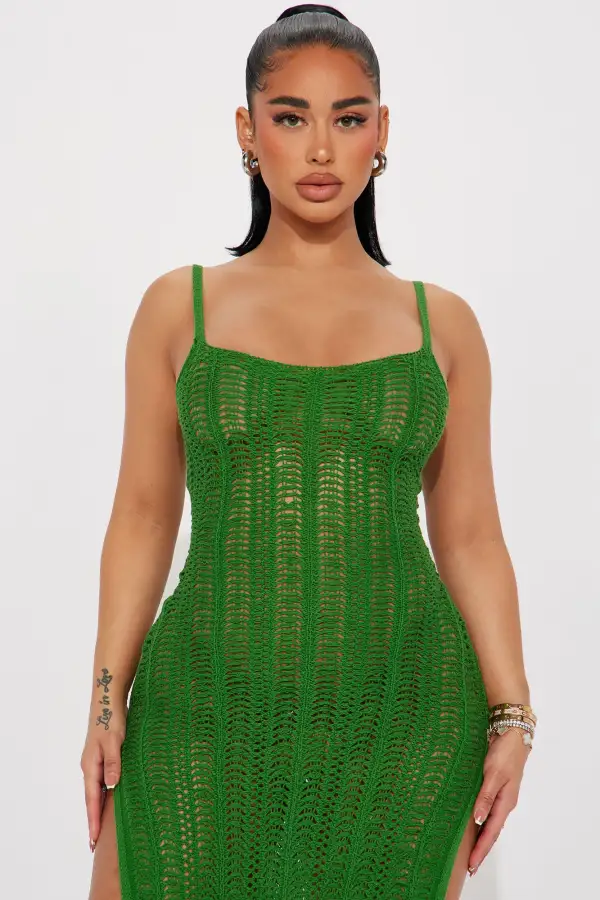 Carolina Crochet Maxi Dress - Green