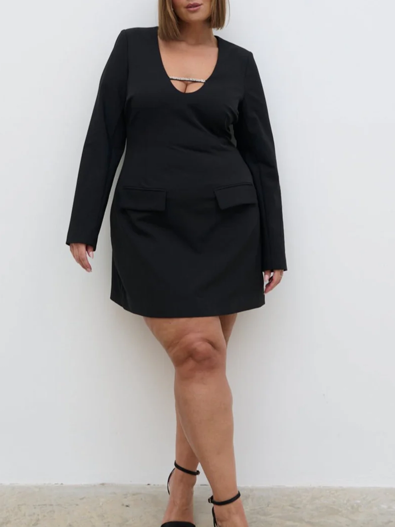 Embellished Trim Mini Dress Curve