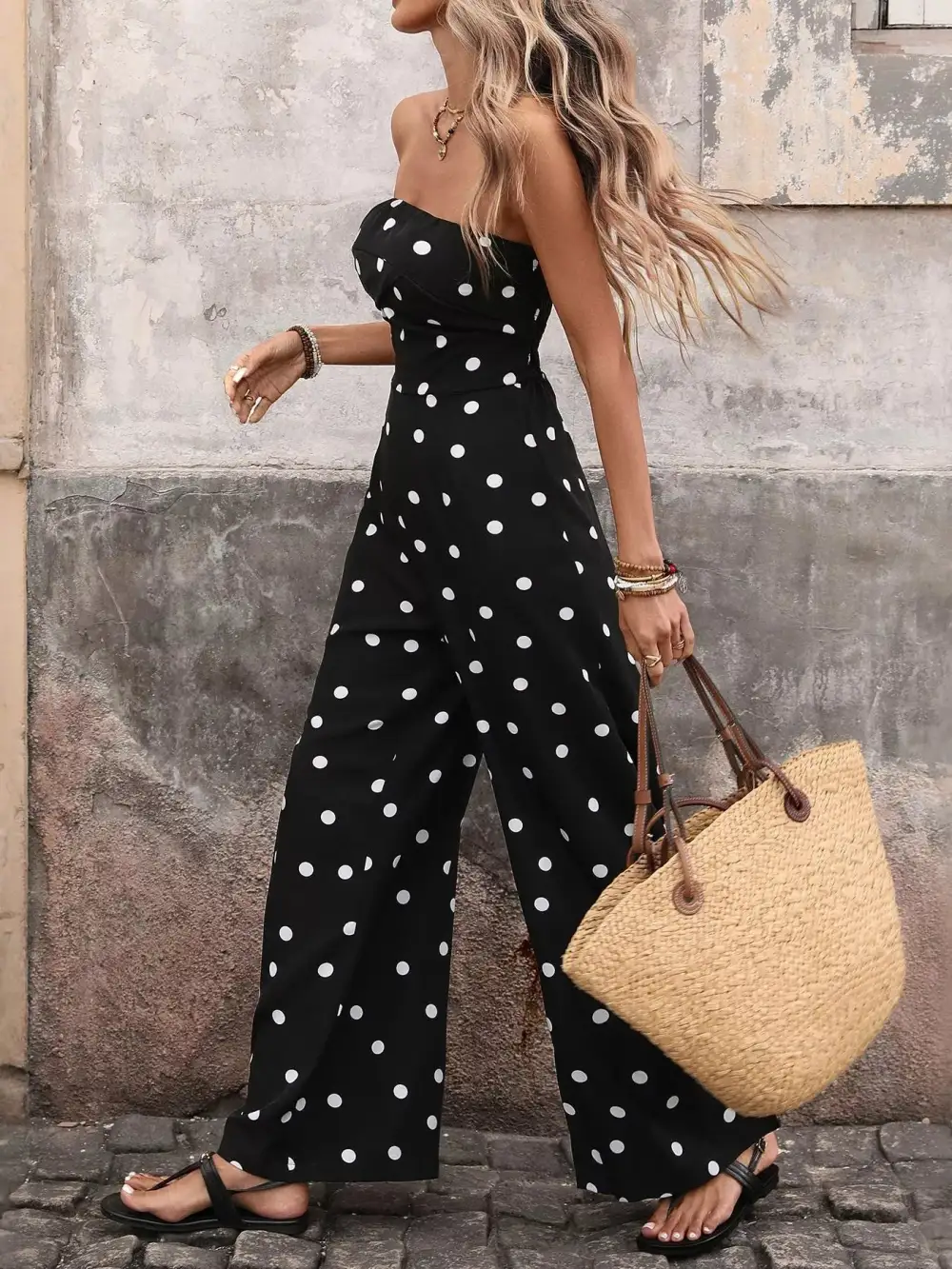 Everyday Wide Leg Strapless Jumpsuit