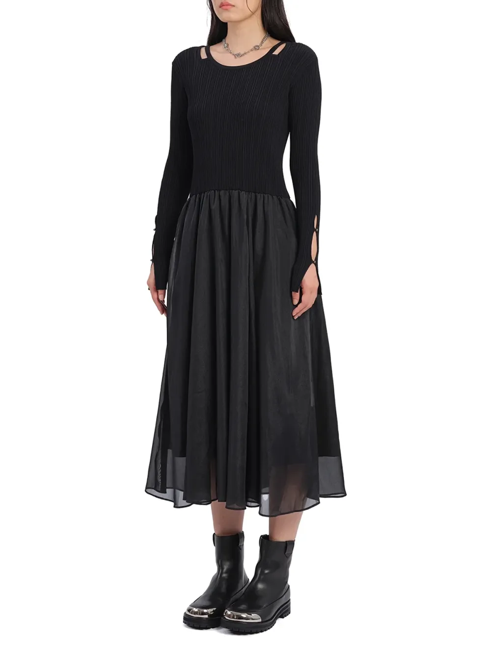 Cut - Out Detail 2 - In - 1 Knit Dress