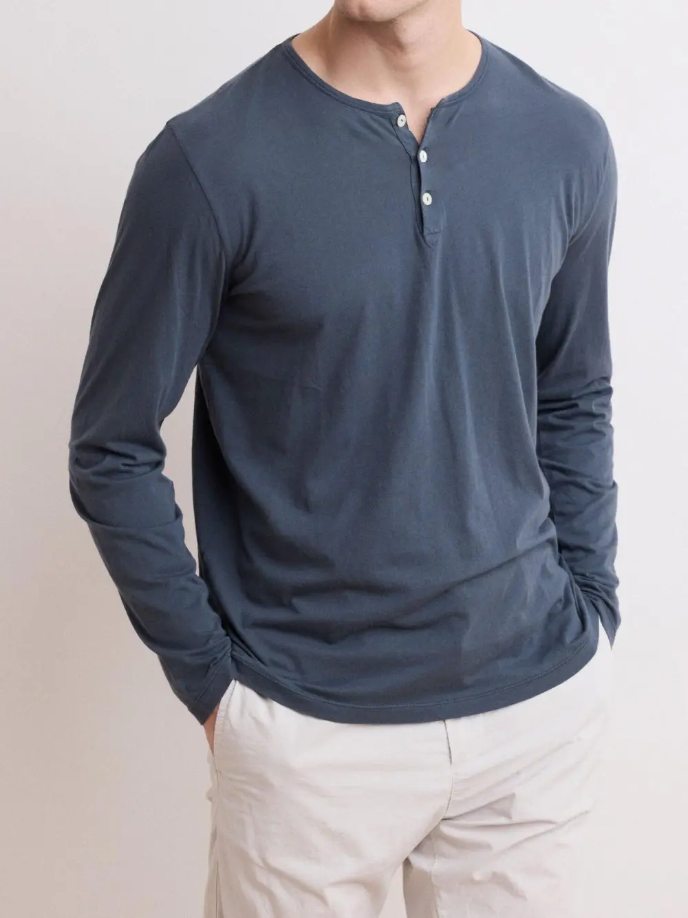 Comfortable Casual Breathable Soft  Haze Blue  T-Shirt