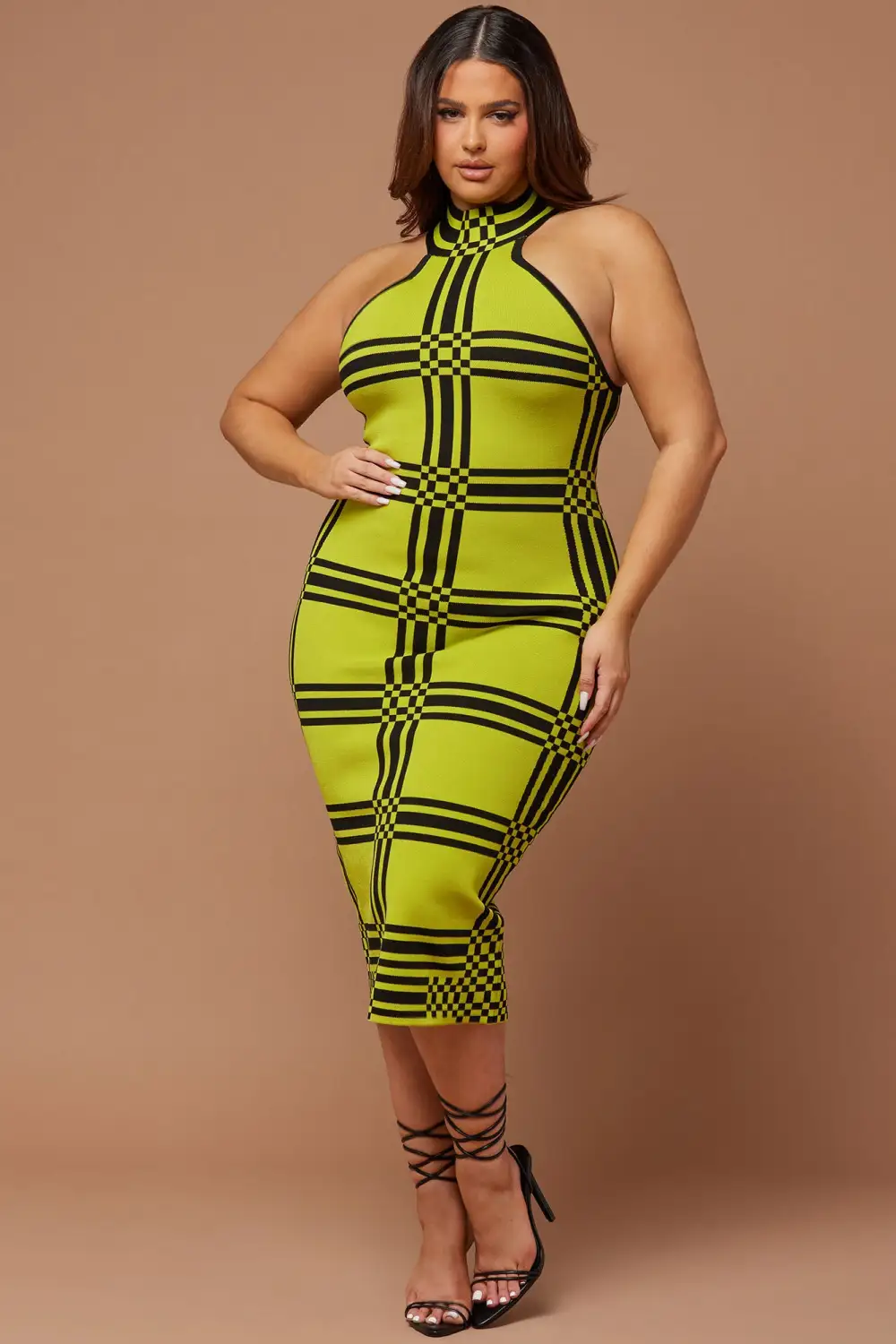 Donna Knit Midi Dress - Chartreuse