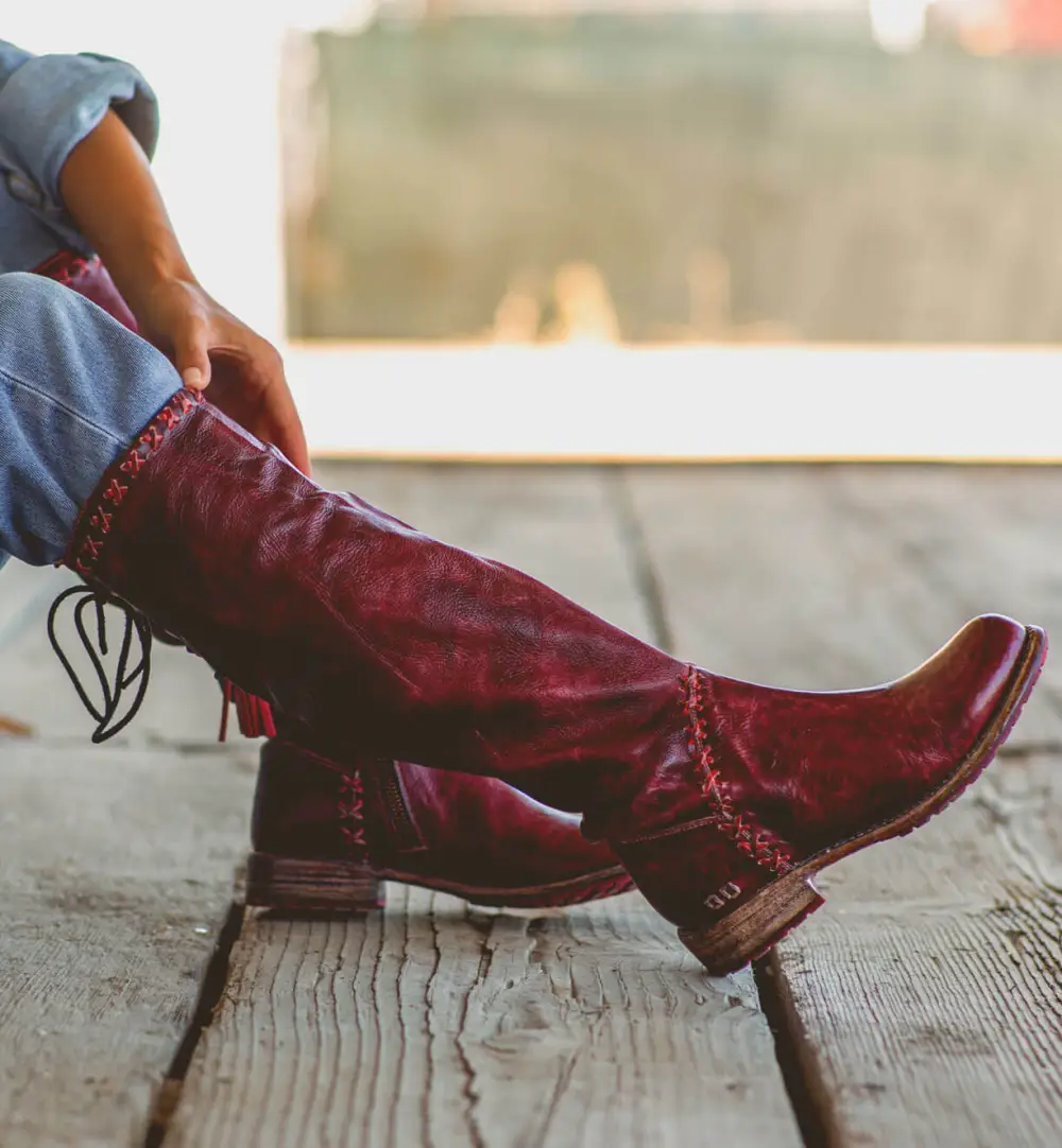 Side Zip Leather Ankle Boots
