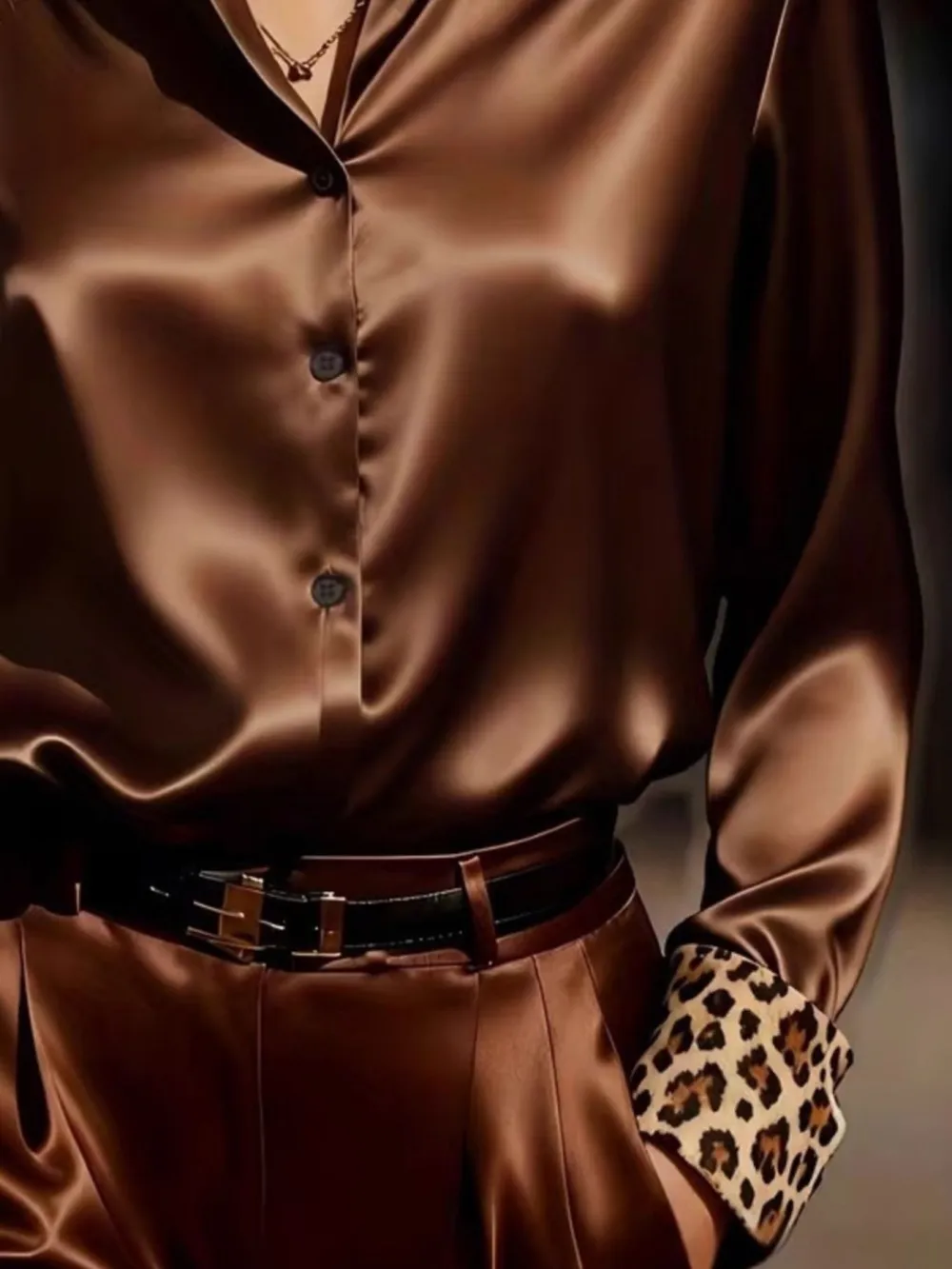 Studio Leopard Button Up Button Up Shirt
