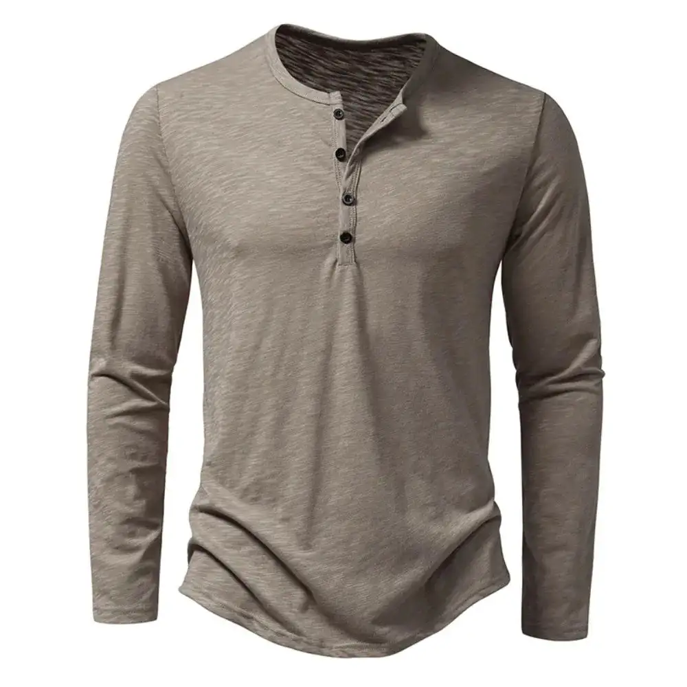 Slub Cotton Henley Shirt
