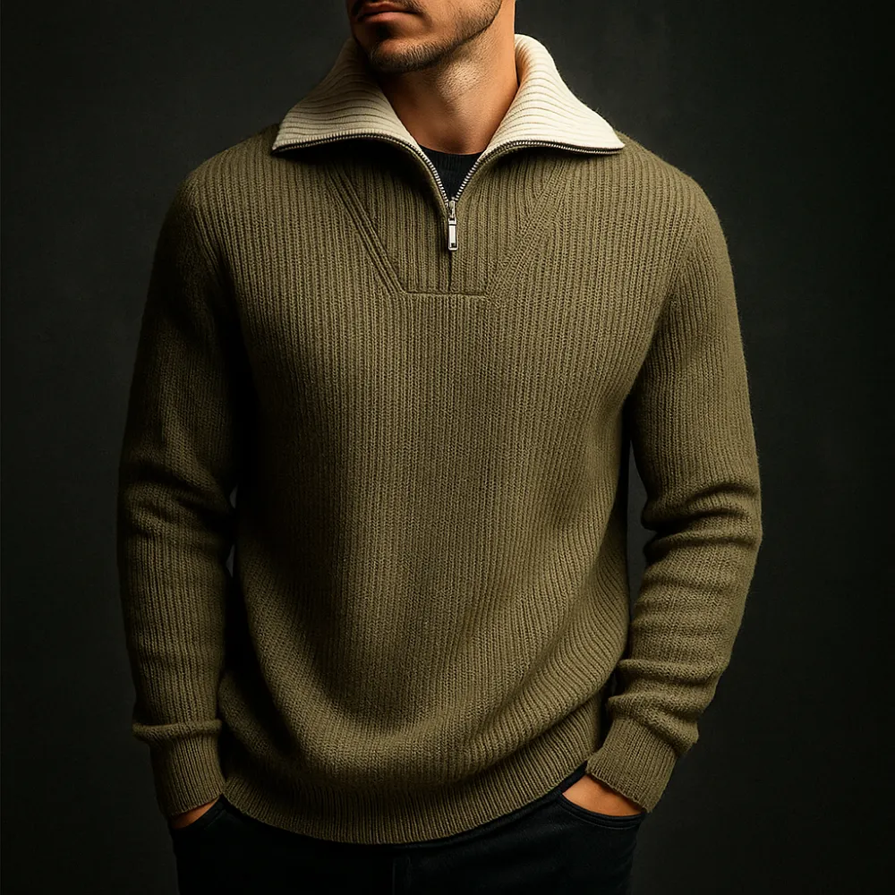 Wool Quarter Zip Pullover