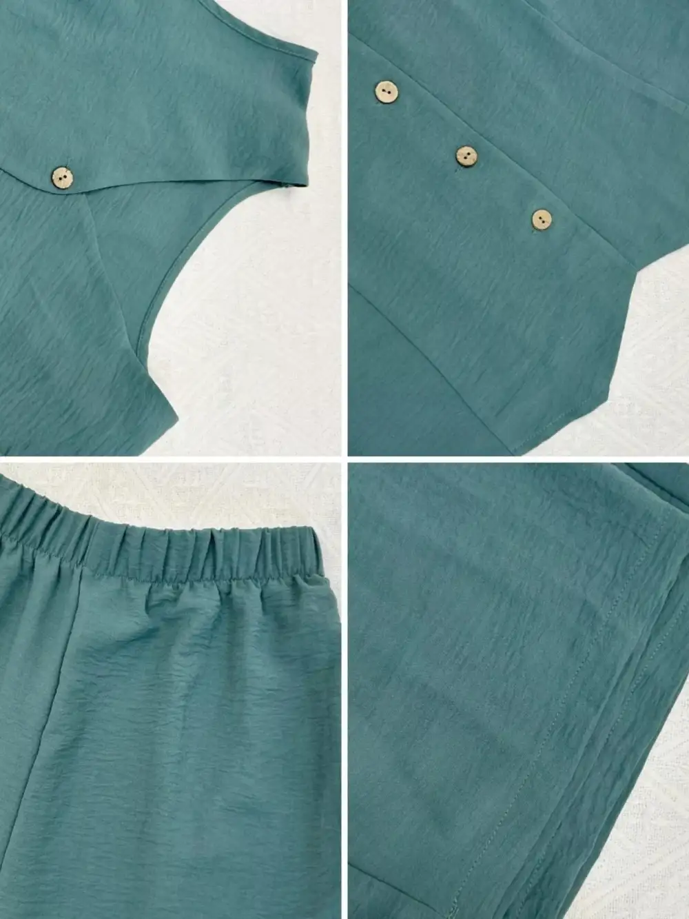 Button Front Wide Leg Jumpsuit