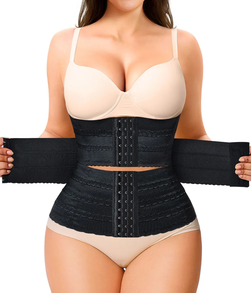 Women's Waist Trainer Belt Multi-Layer Hook-and-Eye Adjustable Waist Cincher Tummy Control Slimming Body Shaper