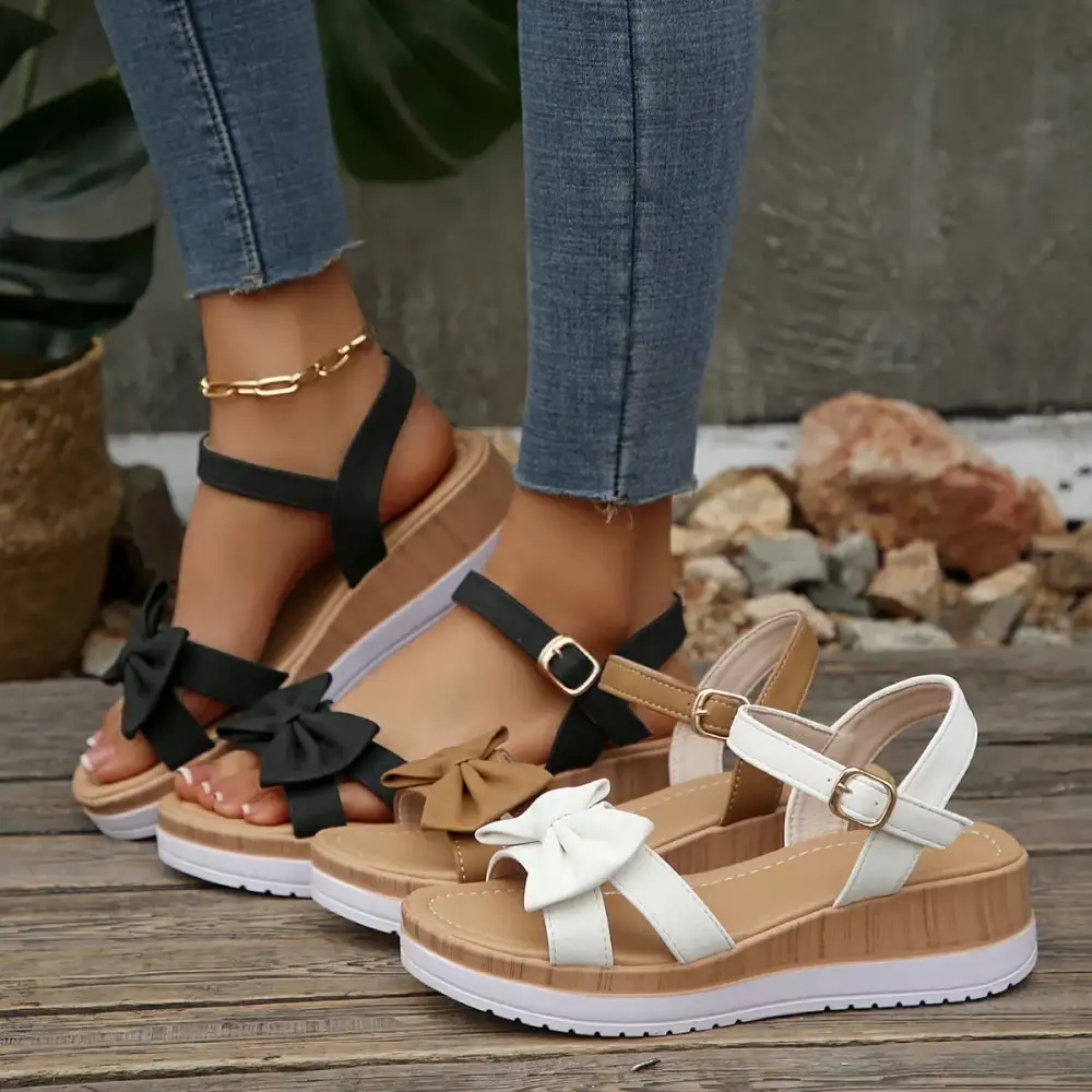 Wedge Bow Sandals