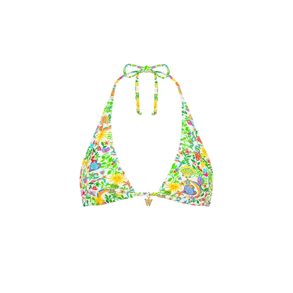 Yellow Crochet Halter Bikini Top