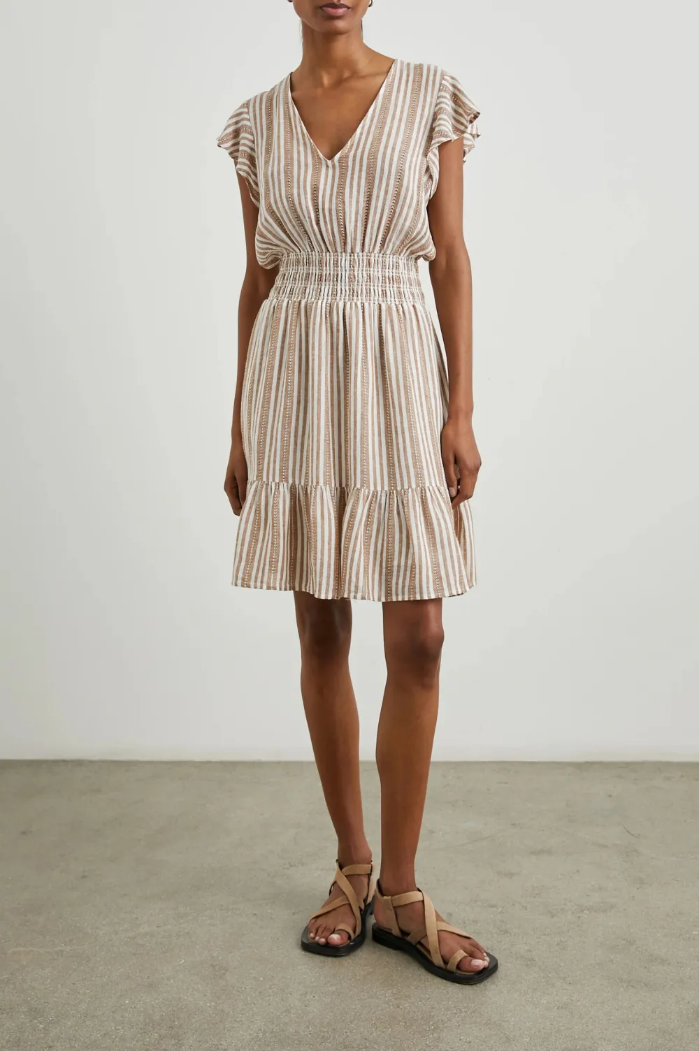 Striped Elastic Waist Slim-Fit Women's Dress