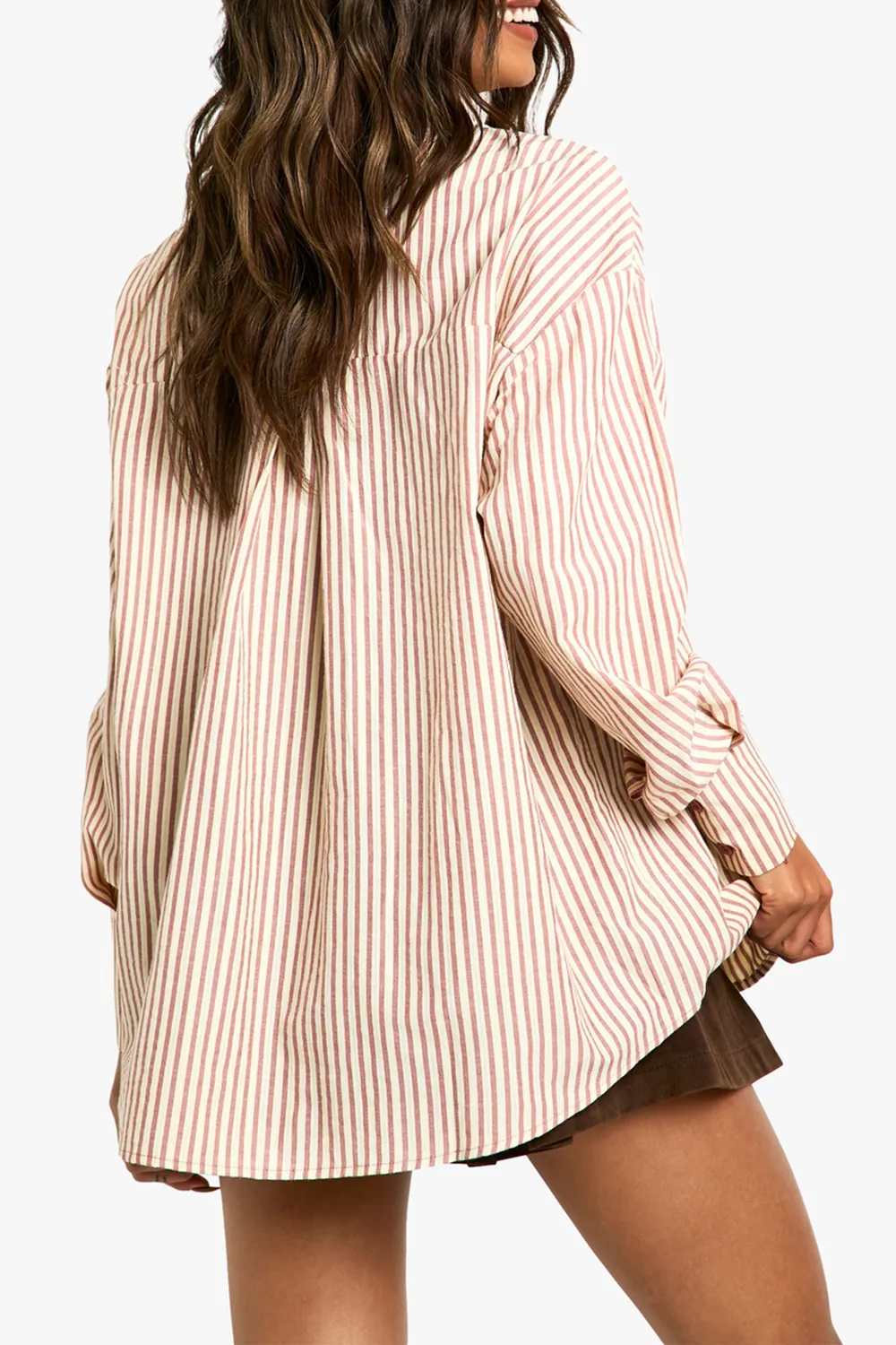Extra Loose Striped Cotton Women's Shirt