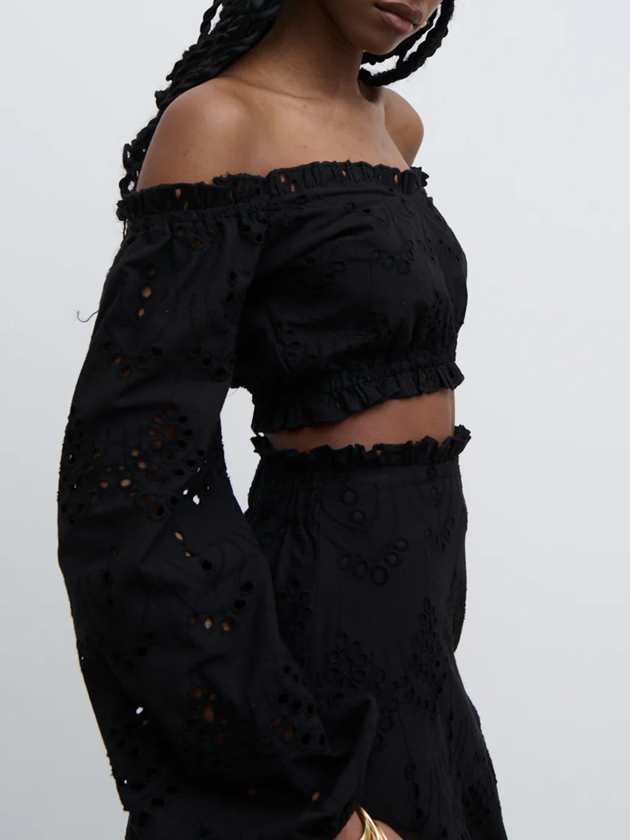 Broderie Cropped Top