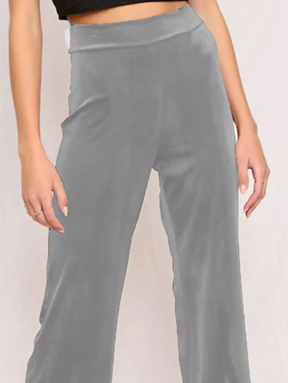 Full Size Velvet Wide Leg Pants