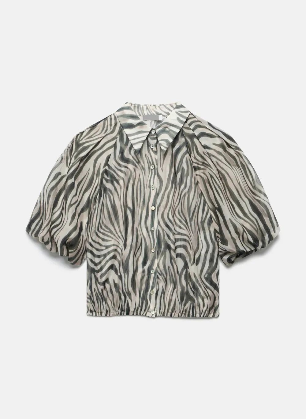 Casual Style Khaki Zebra Print Shirt