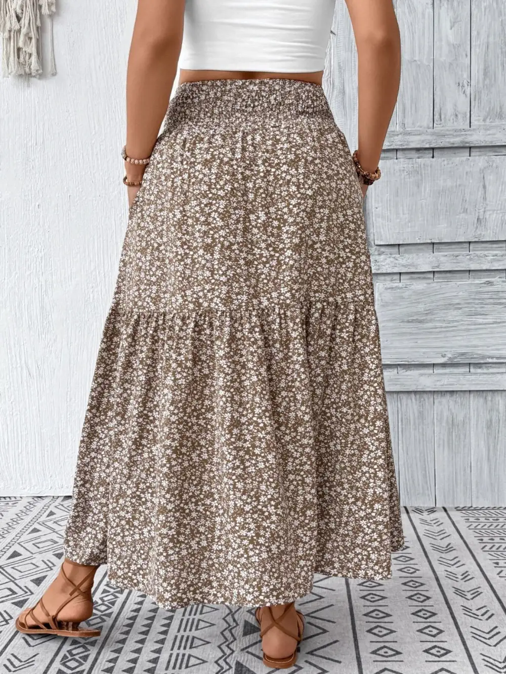 Tiered Floral Skirt