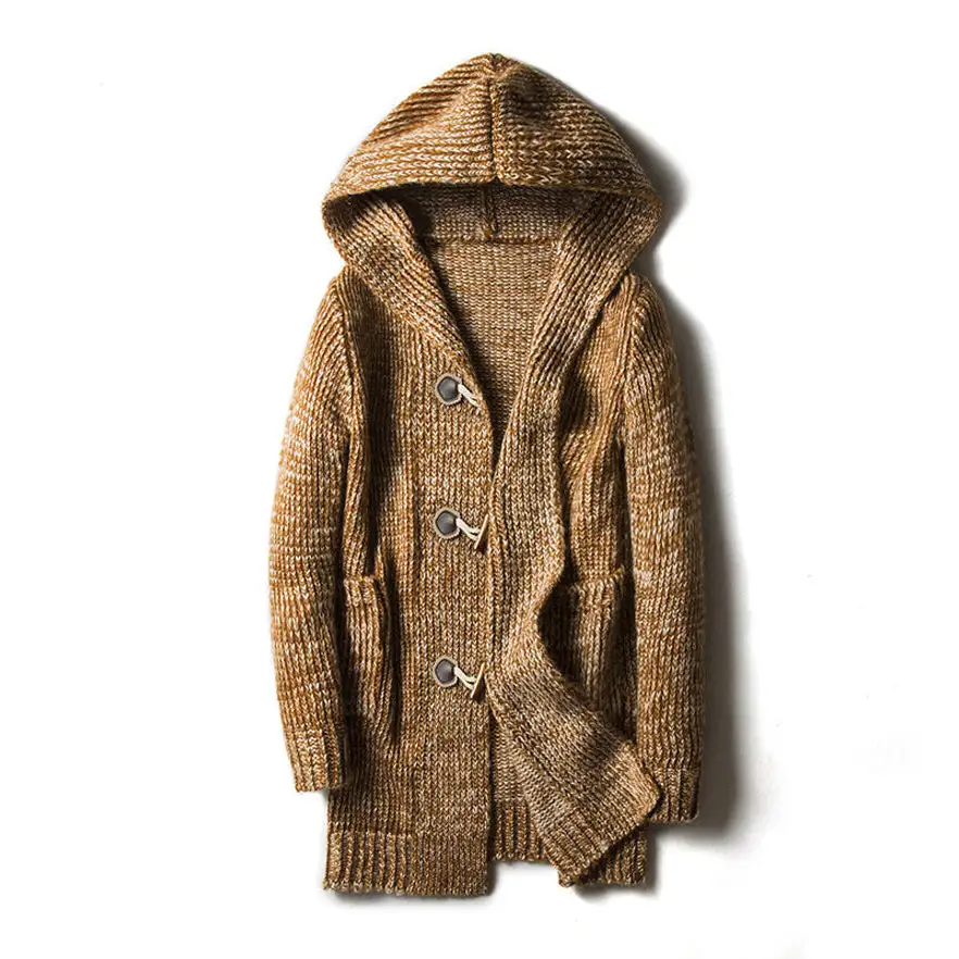 Hooded Button Knit Cardigan