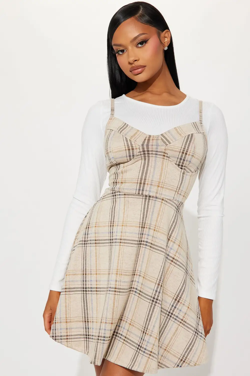 Sarah Lee Mini Dress - Tan/Multi