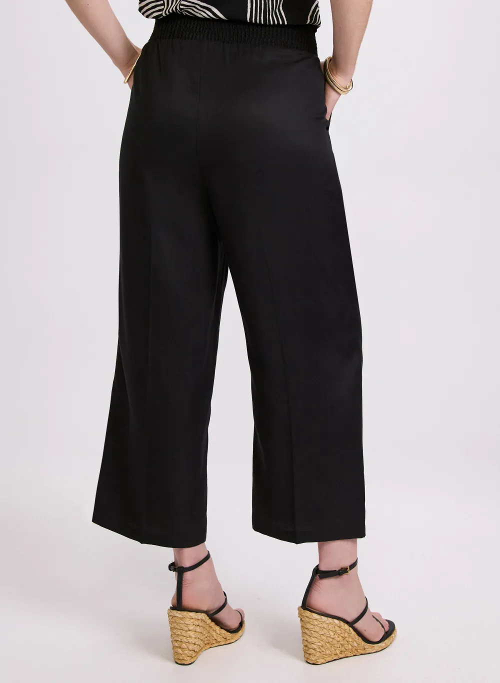 Embroidered Floral Denim Wide-Leg Pants